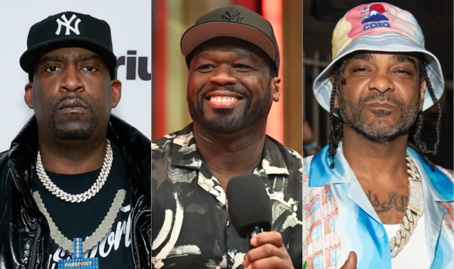 Tony Yayo, 50 Cent, and Jim Jones pictured separately at different public events.