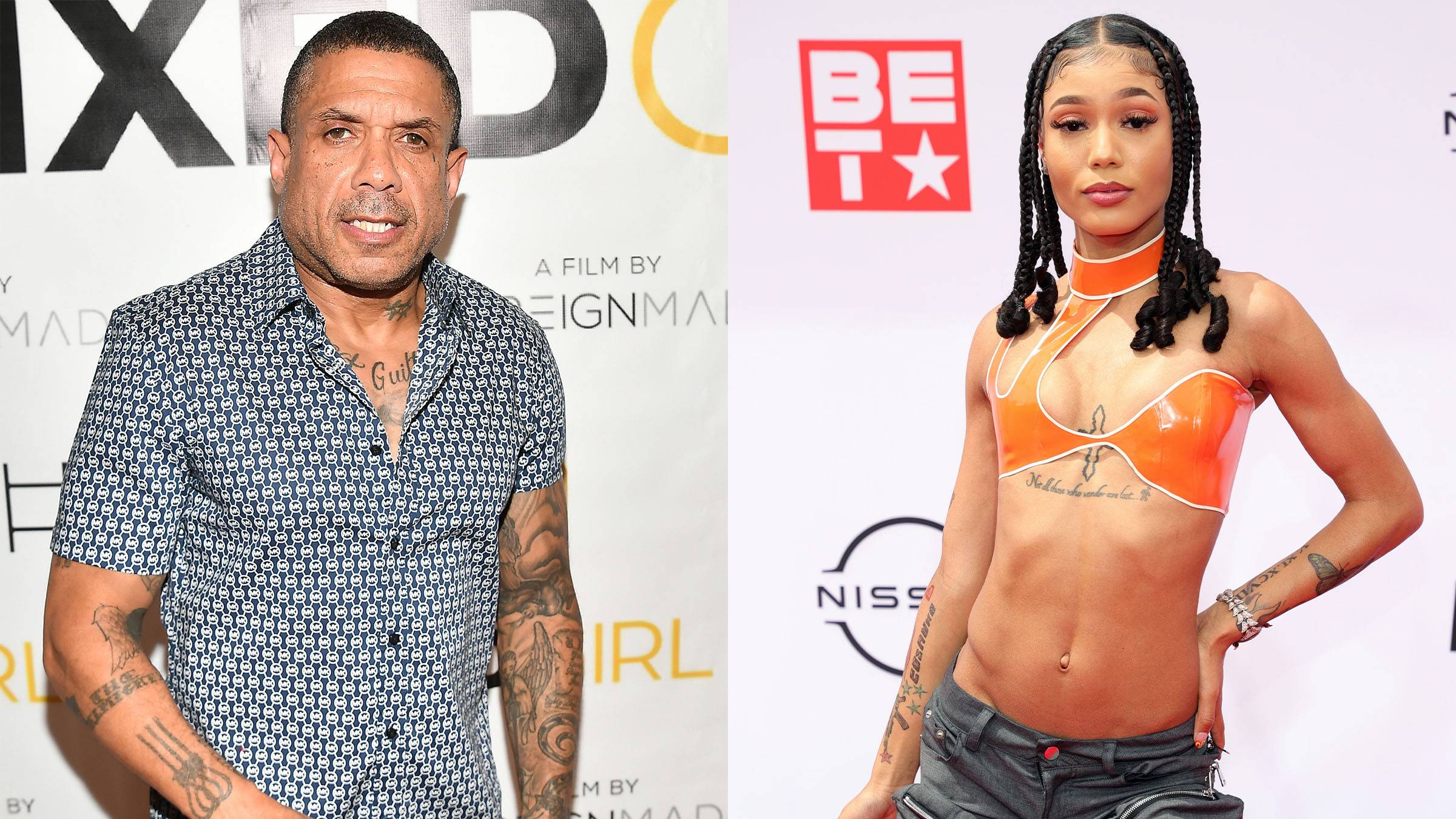 two artists standing side by side