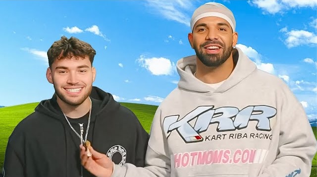 two men posing on backdrop